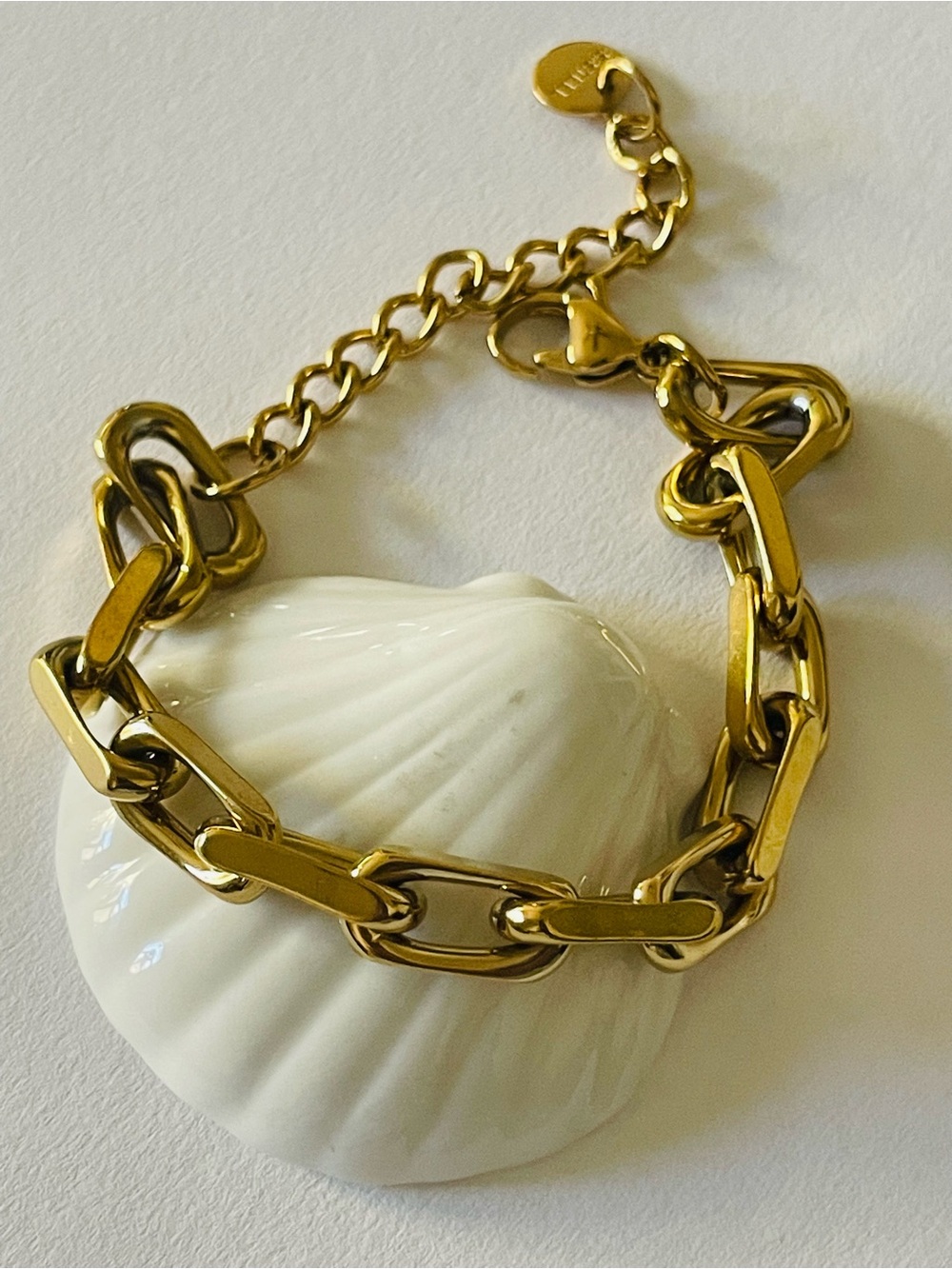 Chunky Gold Paper Clip Link Chain Bracelet